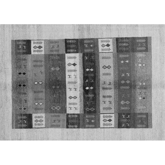 Ahgly Company Indoor Rectangle Abstract Gray Contemporary Area Rugs, 5' x 7'