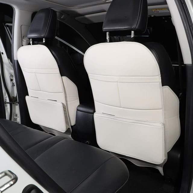 Protector de respaldo para asiento de coche TAIKOO, gris, paquete de 2 con organizador de almacenamiento