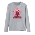 thumbnail image 3 of IROINNID Reduced Breast Cancer Pullover for Women Breast Cancer Awareness Loose Top Long Sleeve Sweatshirt Pullover Blouse,Silver, 3 of 4