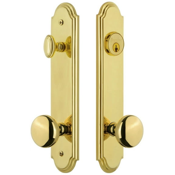 Grandeur Arc Tall Plate Single Cylinder One Piece Knobset with Knob