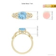 thumbnail image 4 of ANGARA Natural Criss Cross Shank Cushion 1.4 ct Aquamarine Engagement Ring in 14K Yellow Gold for Women (Size-7mm) | March Birthstone, Anniversary, Jewelry Gift for Women | Natural Aquamarine Ring, 4 of 8
