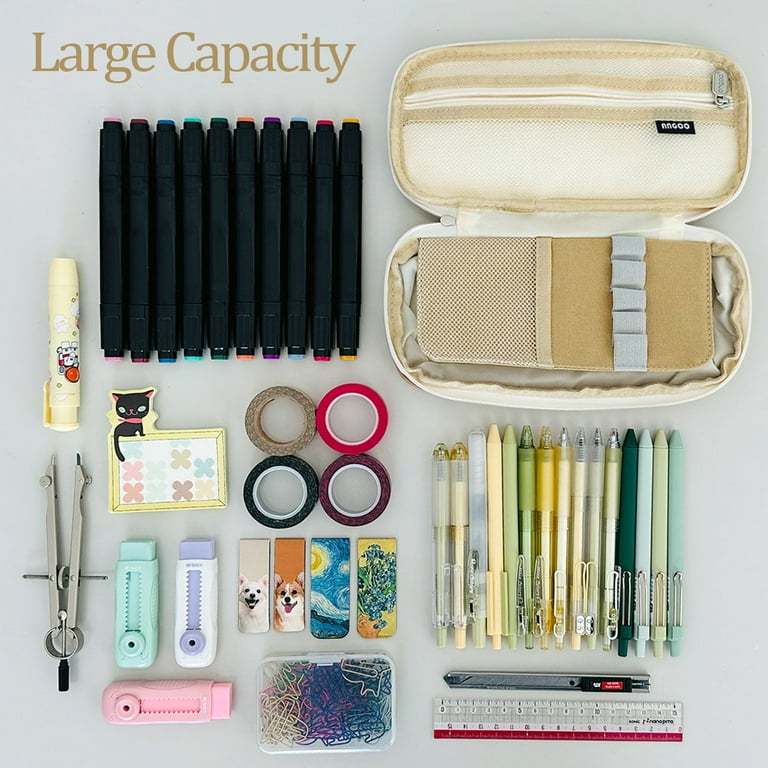 Wrapables Large Capacity Pencil Case, Expandable Pencil Pouch for  Stationery Tools, Pistachio Green 