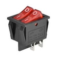 thumbnail image 1 of Unique Bargains Boat Rocker Switch Double position Red Toggle Switch for Boat Car Marine 4pins ON/OFF AC250V/15A 125V/20A, 1pcs, 1 of 4