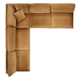 thumbnail image 3 of Modway Commix 5-Piece Down Filled Overstuffed Performance Velvet Sectional Sofa in Cognac, 3 of 5