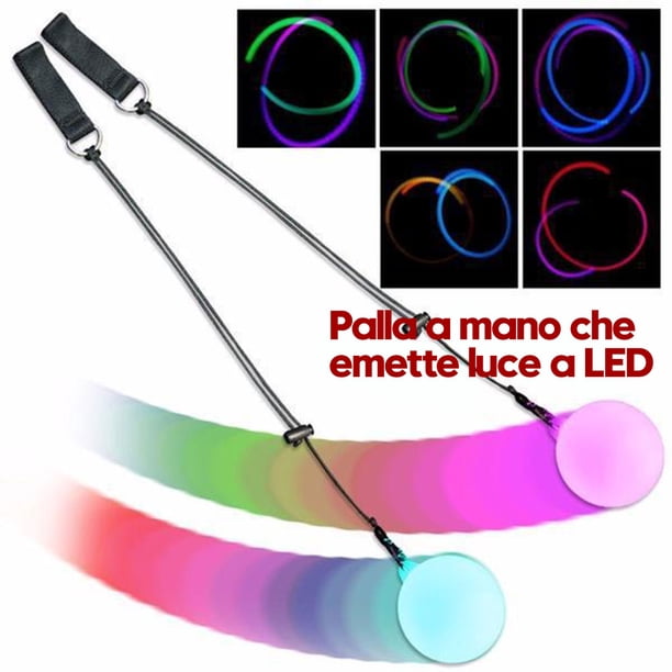 Muyoka Bolas de Poi que brillan intensamente con 9 modos de iluminaci贸n Bolas de malabares luminosas Giro estrobosc贸pico alto Juguete de brillo LED Bola de baile con luz LED para principiantes
