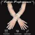 thumbnail image 4 of Women's Long Gloves Mesh Tulle Gloves 27'' Sheer Party Opera Gloves Elbow Length Gloves for Wedding Bridal Dance Party, 4 of 7