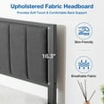 thumbnail image 3 of Lusimo Twin Bed Frame with Soft Fabric Upholstered Headboard, Metal Platform Bed for Adults with Extra Wide Metal Support Legs and Under Bed Storage, Dark Gray, 3 of 10