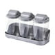 thumbnail image 1 of Recipiente para condimentos, frasco con tapa, para almacenar y dispensar, botella para condimentos 3 grises, 1 of 9