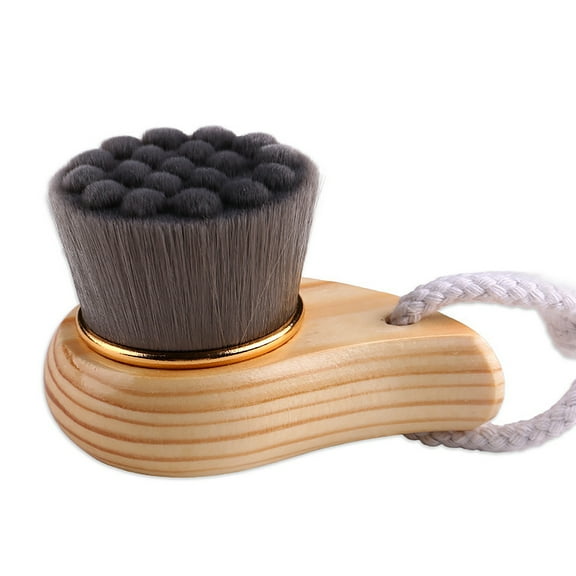 ACDANC Face Scrubber Soft Facial Cleansing Brush Wooden Handle for All Skin Types Bump