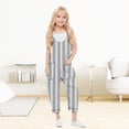 thumbnail image 3 of LZHGirlshop Jumpsuits for Girls Kids Casual Sleeveless Stripe Printed Jumpsuits Baby Loose Overalls Rompers Long Pants with Pocket,Gray, 13-14, 3 of 7