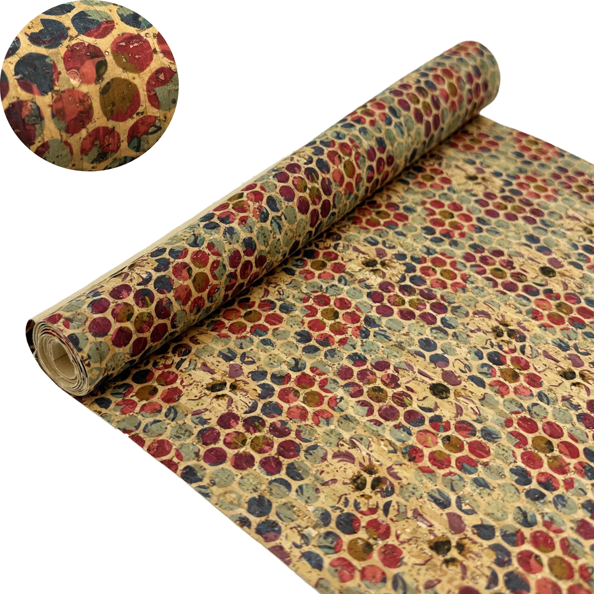 SorenCut Cork Fabric by the Yard for Sewing,Real Cork Fabric Sheet,Cork