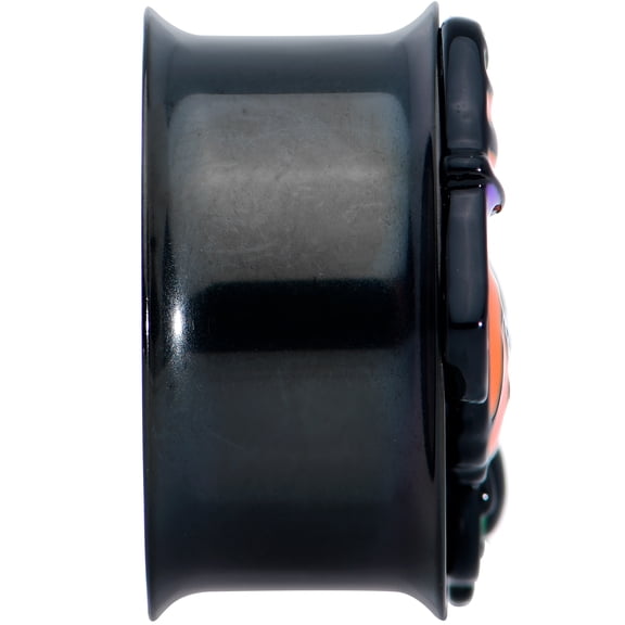 Body Candy 2Pc Black PVD 316L Steel Boo Party 7/8 Double Flare Tunnel Plug Earring Ear Plug Gauges Set of 2