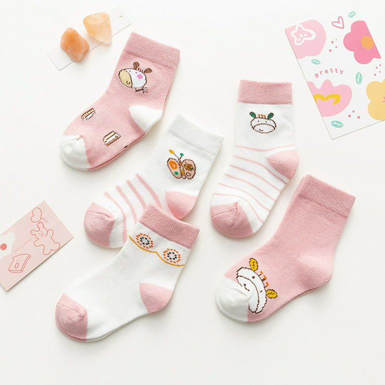 5-pack Non-slip Socks - Pink/light pink - Kids