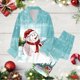 thumbnail image 2 of Gibobby camisones de mujer Conjunto de pantalones festivos de manga larga con copa de y árbol de Papá Noel con estampado completo de solapa navideña para mujer (Aqua, XL), 2 of 3