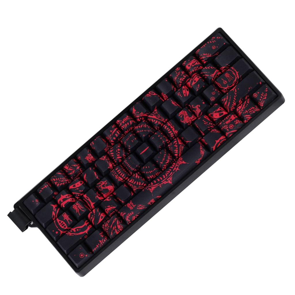 Side Printed Keycaps Intricate Pattern Theme for 60% 68% Mechanical Keyboards Heat Sublimation Printing