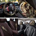 thumbnail image 4 of Qpednta Camo Hunting Wood 14 Pcs Automobile Seat Cover Sets and Car Headrest Cover Cars Steering Wheel Cover and Center Console Cover Seat Belt Pads Elastic Soft Suitable for Car SUV, 4 of 6