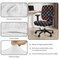 thumbnail image 3 of FKELYI Colorful Dog Paw Print Desk Chair Cover Stretch Fabric Office Chair Slipcover with Anti-Dust Armrest Covers Armchair Protector Cover for Backrest & Cushion Seat, 3 of 7