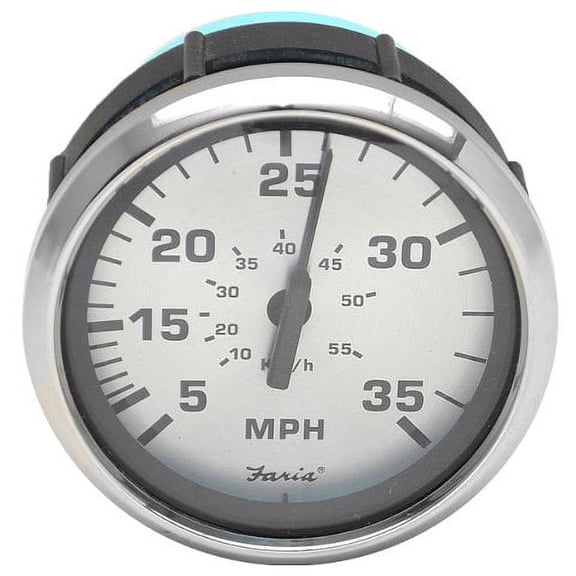 Faria Boat Speedometer Gauge SE9401B | Spun Silver 35 MPH 3 1/4 Inch