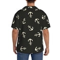 thumbnail image 7 of PAYOHTO Anchor Black Mens Hawaiian Casual Short-sleeved Shirt Tropical Summer Beach Button Down Shirts, 7 of 7