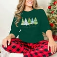 thumbnail image 6 of GUZOM Womens Christmas Tree Graphic Sweatshirt - Green Oversized Long Sleeve Crew Neck, Merry Christmas Print, Soft 100% Polyester for Holiday Parties & Daily Wear,Size M, 6 of 8