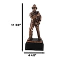 thumbnail image 2 of In Line Of Duty Fireman Carrying Hose By Hydrant Statue 12"H Fire Fighter Decor, 2 of 10