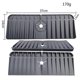 thumbnail image 3 of Escurridor de manija de grifo de silicona negro, 2 uds., para fregadero de baño, alfombrilla para grifo a prueba de salpicaduras, 3 of 5