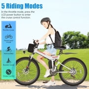 Elifine 500W 26 Electric Bike Folding Electric Mountain Bike for Adults, 22Mph, 48V 7.8Ah Battery Foldable Ebike, 21 Speed, Full Suspension Mountain E-bikes for Men Women with 5 Riding Modes, UL2849