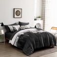 thumbnail image 2 of Dintszyayue White Gray Comforter Set Queen,7Pcs Abstract Gradient Soft Bed in a Bag Adult(90"x90"), 2 of 7