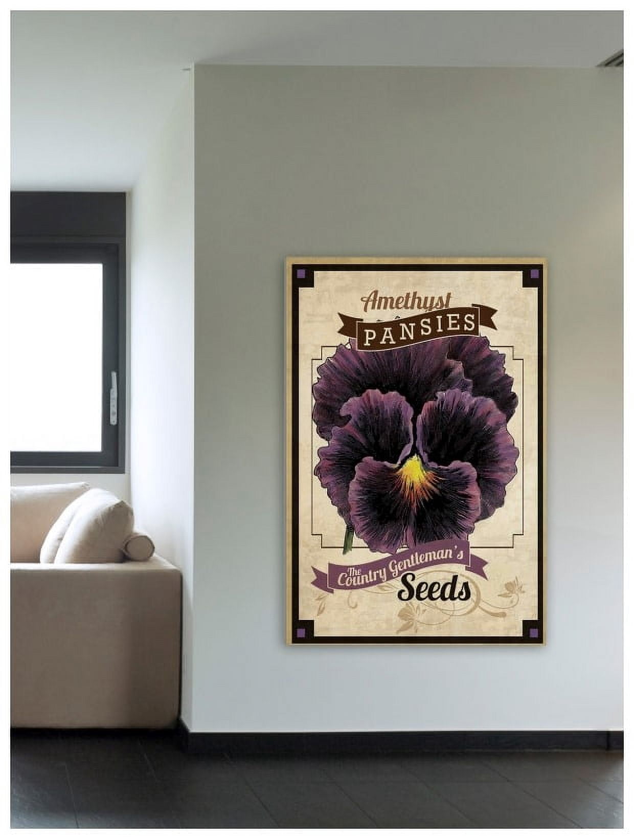 Marmont Hill "Flower Packet Pansy" Painting Print on Canvas