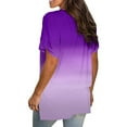 thumbnail image 3 of CHUANK Womens Plus Size Tops Clearance Womens Plus Size Gradient Color V-Neck Short Sleeve T-shirt Tops Blouse, 3 of 7