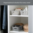 thumbnail image 4 of Simplify 3 Pack Small Herringbone Plastic Storage Basket In Grey, 4 of 9