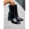 thumbnail image 5 of Cape Robbin Victory Black Vegan Square Toe Chunky Block High Heel Ankle Booties (BLACK, 6.5), 5 of 7