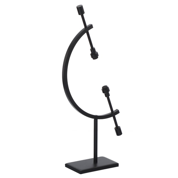 Soporte de exhibición de esfera de metal Uxcell, sostiene hasta 2.8" soporte de calibrador para exhibir globos, minerales, decoraciones, souvenirs, ornamento, negro