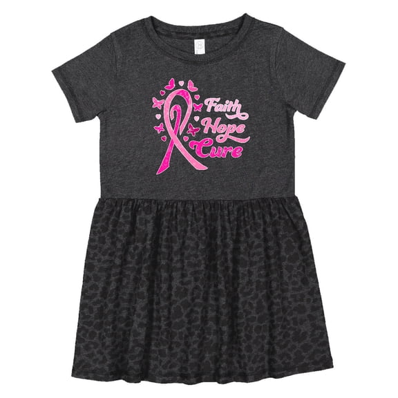 Inktastic Faith Hope Cure Breast Cancer Awareness Girls Toddler Dress