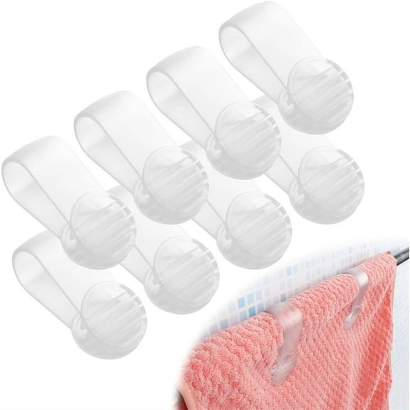 Triani 8Pcs Hand Towel Clips for Kitchen No Paper Towels on The Ground Towel Clamps Chair Towel Clips Rack Clothing Towel Clip Suitable for Fixing Towels(Clear)