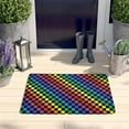 thumbnail image 2 of Colorful Rainbow Checkered Flannel Non Slip Door Rugs,Washable Door Mats Indoor,Decorative Door Mats,Dirt-Resistant and Absorbent Doormat for Entrance,Bedroom,Kitchen,Bathroom,23.5"x16", 2 of 5