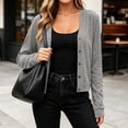 thumbnail image 2 of Diufon Lightweight Cardigans for Women Long Sleeve Fall Thin Button Front Cardigans Ladies Dressy Casual Blouses, 2 of 10