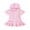 Pink, variant on Girls Swim Cover Up, Terry Bathing Suit Coverup Short Sleeve Zip Up Beach Dress for Kids