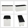 thumbnail image 3 of 75Gal/260L Black&White Outdoor Storage Deck Box with Wheels & Lockable Seat - Weatherproof Plastic Chest for Garden Tools, Cushions, Toys & Patio Gear, 3 of 12