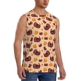 thumbnail image 2 of Balery Thanksgiving Turkey and Pumpkin Camisetas sin mangas para hombre, absorbe la humedad y protege contra el mal olor.-3X-Large, 2 of 7