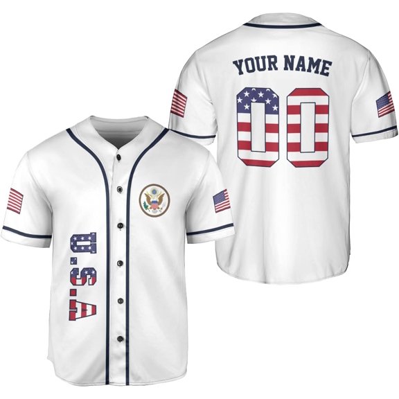 Personalized America Baseball Jersey Shirt, USA Flag Jersey, American Jersey for Men and Women American (S)