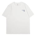 thumbnail image 1 of VBARHMQRT Chandail à Épaules Dénudées Homme Décontracté Doux et Confortable Petit T-Shirt en Coton Imprimé avec Col Rond et Manches Courtes Blanc, 1 of 8