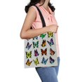 thumbnail image 1 of ABPHQTO Bolsa de lona con mariposas de colores, reutilizable, para la compra, 36x41 cm, 1 of 2
