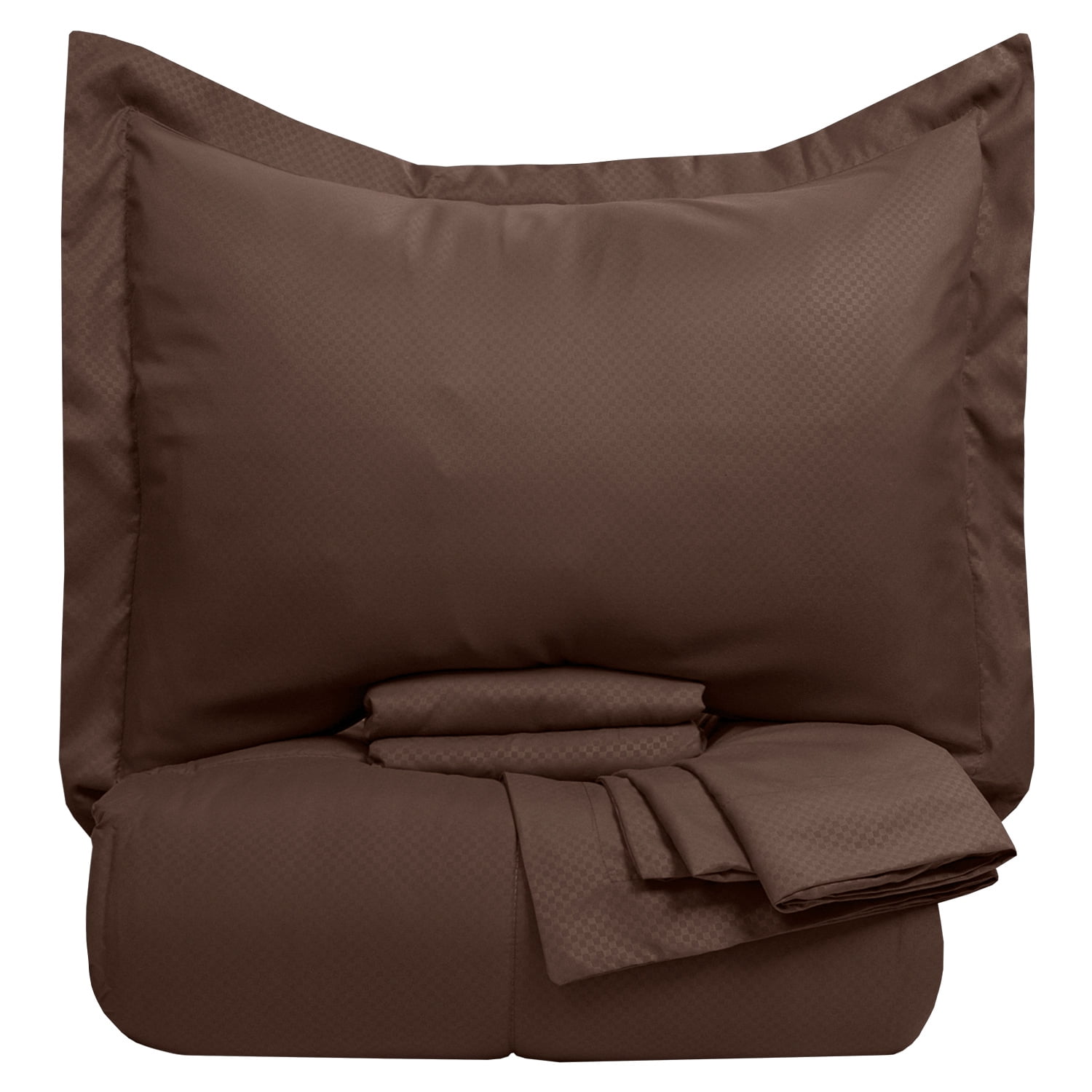 Sweet Home Collection 8-Piece Checkered Comforter Bed in a Bag, Queen