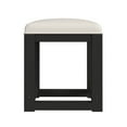 thumbnail image 3 of Woodridge Dressing Stool with White Fabric in Black with Grain, 3 of 8