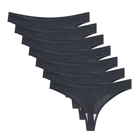 

NEGJ 7PC Women s Cotton Thong With Air Holes Underwear Underpants