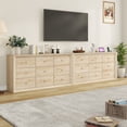 thumbnail image 6 of ANPOO 63" Wood Dresser with 9 Drawers & Charging Station, Long Dresser for Bedroom ,Modern Wood Wide Chest of Drawers with Wood Grain Texture for Bedroom, Living Room, Hallway, 6 of 7