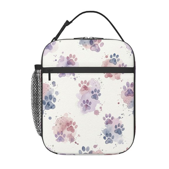Dog Paw Lunch Bag For Women Men, Insulated Reusable Lunch Box, Thermal Lunch Tote For Office Work Travel, Portable Cooler Bag, Patterned Meal Prep Bag