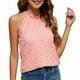 thumbnail image 5 of Blusa Top, Mujeres Tank Tops Elegante Encaje Trim Keyhole Back Para Club Nocturno Para Damas Cergrey Rosa XL, 5 of 6