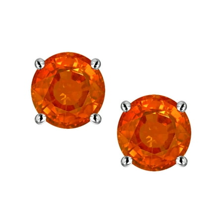 Star K Clic Round 6mm Simulated Orange Mexican Fire Opal Star K Clic Round 6mm Simulated Orange Mexican Fire Opal Four G Stud Earrings